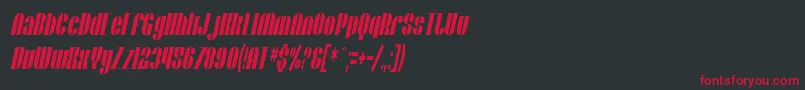 フォントSfBaroquesqueExtendedOblique – 黒い背景に赤い文字
