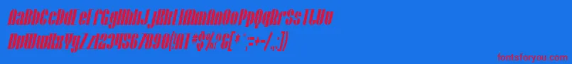 SfBaroquesqueExtendedOblique Font – Red Fonts on Blue Background