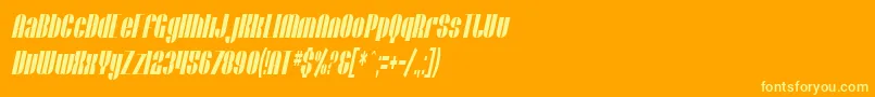 SfBaroquesqueExtendedOblique Font – Yellow Fonts on Orange Background