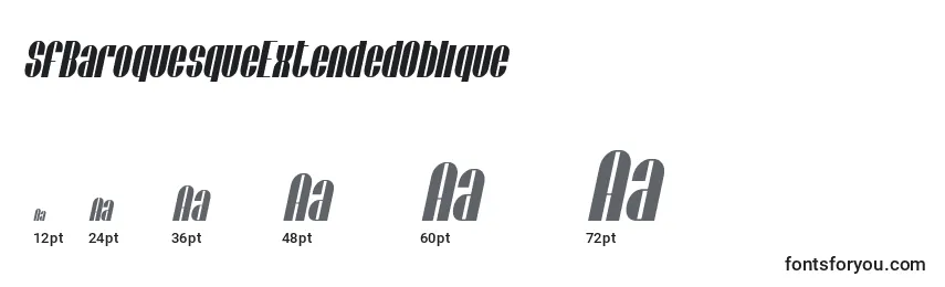 Размеры шрифта SfBaroquesqueExtendedOblique