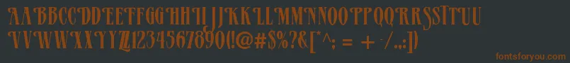 Verve-Schriftart – Braune Schriften auf schwarzem Hintergrund