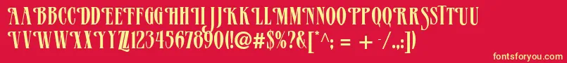 Verve Font – Yellow Fonts on Red Background