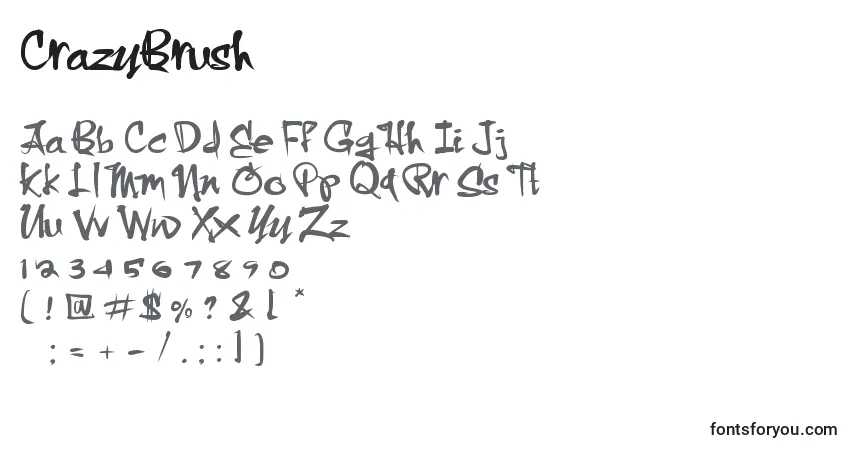 Fuente CrazyBrush - alfabeto, números, caracteres especiales