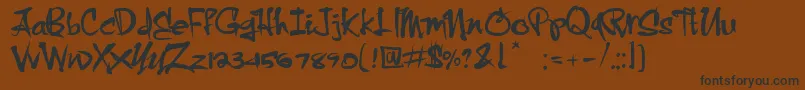 Czcionka CrazyBrush – czarne czcionki na brązowym tle