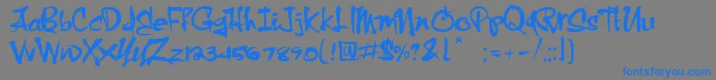 フォントCrazyBrush – 灰色の背景に青い文字