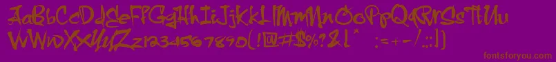 CrazyBrush-fontti – ruskeat fontit violetilla taustalla