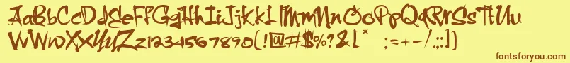 CrazyBrush-Schriftart – Braune Schriften auf gelbem Hintergrund