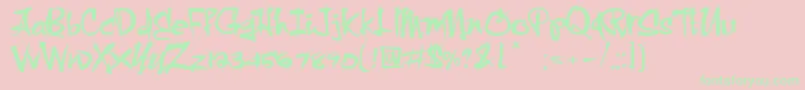 CrazyBrush Font – Green Fonts on Pink Background