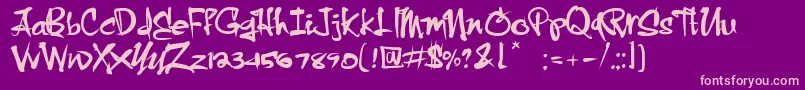 CrazyBrush-Schriftart – Rosa Schriften auf violettem Hintergrund