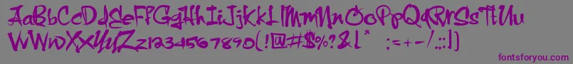 CrazyBrush Font – Purple Fonts on Gray Background