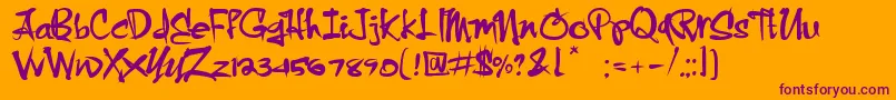 CrazyBrush Font – Purple Fonts on Orange Background