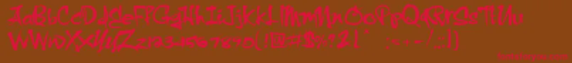 CrazyBrush-Schriftart – Rote Schriften auf braunem Hintergrund