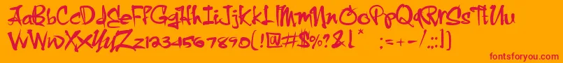 CrazyBrush Font – Red Fonts on Orange Background