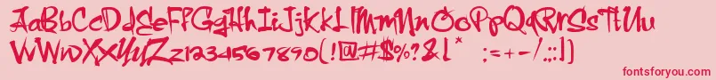 CrazyBrush-Schriftart – Rote Schriften auf rosa Hintergrund