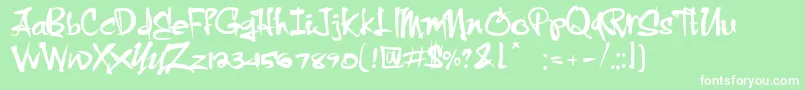 フォントCrazyBrush – 緑の背景に白い文字