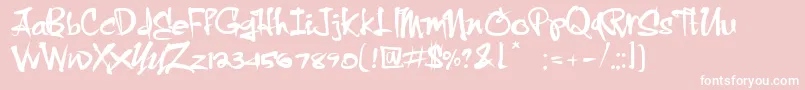 CrazyBrush-Schriftart – Weiße Schriften auf rosa Hintergrund