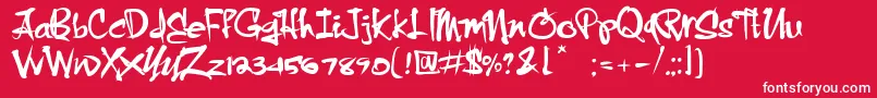 CrazyBrush Font – White Fonts on Red Background