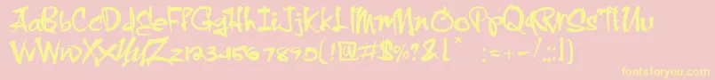 Fonte CrazyBrush – fontes amarelas em um fundo rosa