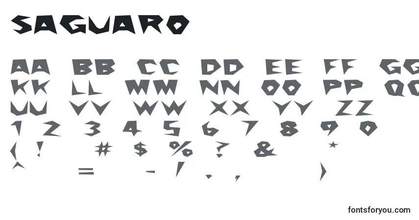 Saguaro-fontti – aakkoset, numerot, erikoismerkit