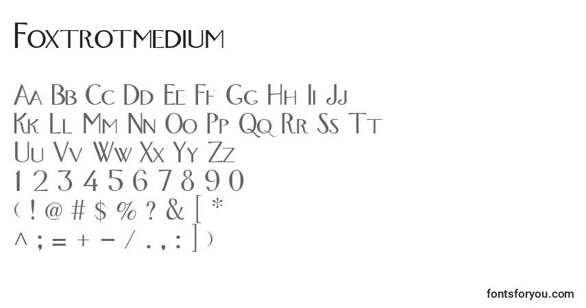 Czcionka Foxtrotmedium – alfabet, cyfry, specjalne znaki