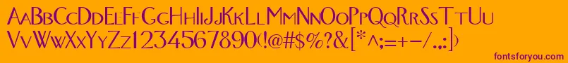 Foxtrotmedium Font – Purple Fonts on Orange Background