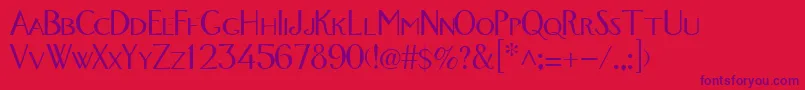 Foxtrotmedium-Schriftart – Violette Schriften auf rotem Hintergrund