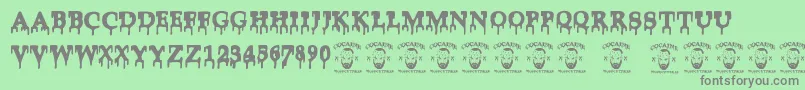 Cocaine Font – Gray Fonts on Green Background