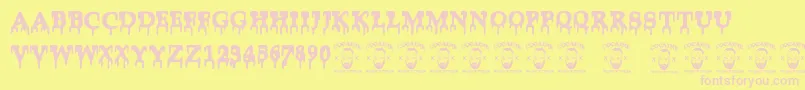 Cocaine Font – Pink Fonts on Yellow Background