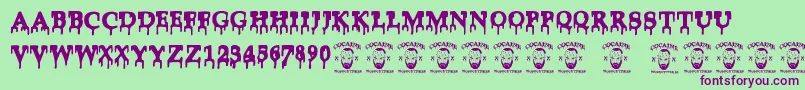 Cocaine Font – Purple Fonts on Green Background