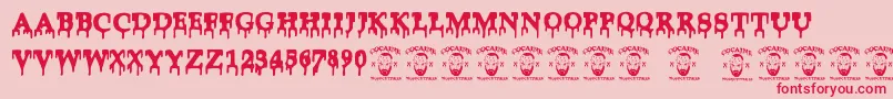 Cocaine Font – Red Fonts on Pink Background