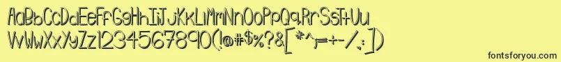 Emmy3D Font – Black Fonts on Yellow Background