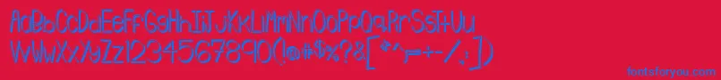 Emmy3D Font – Blue Fonts on Red Background