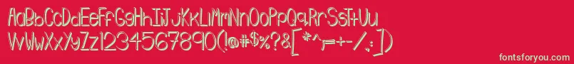 フォントEmmy3D – 赤い背景に緑の文字