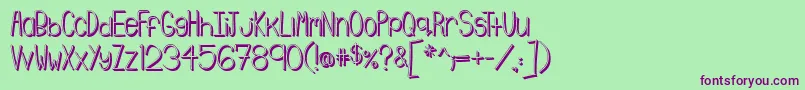Emmy3D Font – Purple Fonts on Green Background