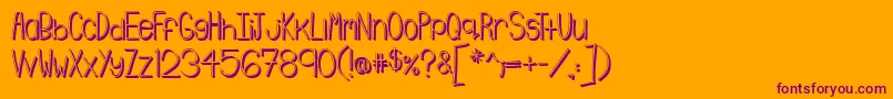 Emmy3D Font – Purple Fonts on Orange Background