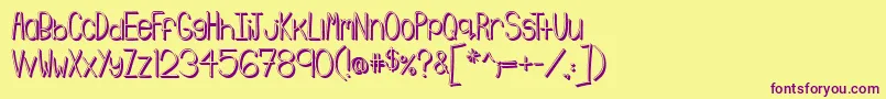 Emmy3D Font – Purple Fonts on Yellow Background