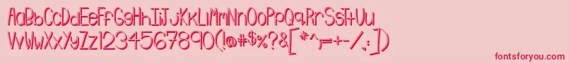 Emmy3D Font – Red Fonts on Pink Background
