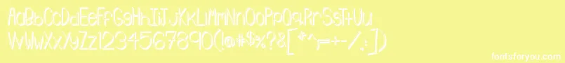 フォントEmmy3D – 黄色い背景に白い文字