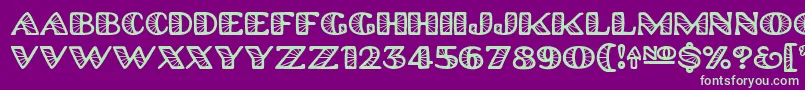 フォントPlatinum Hub Caps Spoked – 紫の背景に緑のフォント