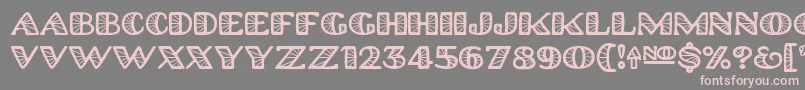 フォントPlatinum Hub Caps Spoked – 灰色の背景にピンクのフォント