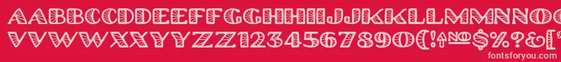 Platinum Hub Caps Spoked Font – Pink Fonts on Red Background