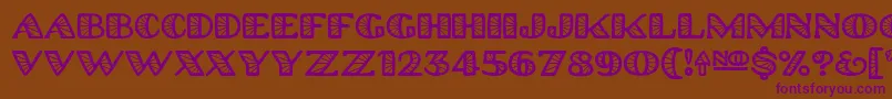 Шрифт Platinum Hub Caps Spoked – фиолетовые шрифты на коричневом фоне