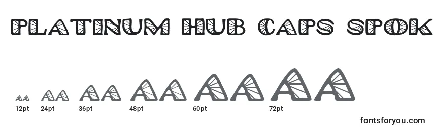 Größen der Schriftart Platinum Hub Caps Spoked