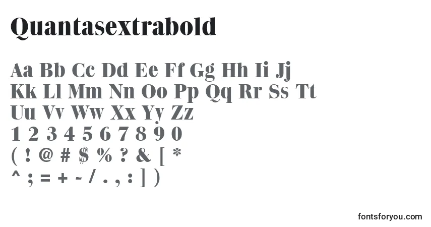 Czcionka Quantasextrabold – alfabet, cyfry, specjalne znaki