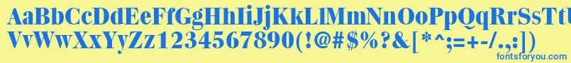 Quantasextrabold Font – Blue Fonts on Yellow Background