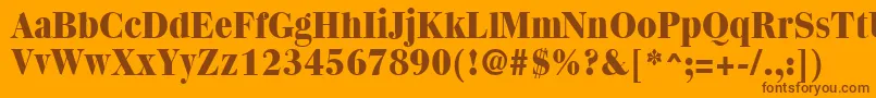 Quantasextrabold-Schriftart – Braune Schriften auf orangefarbenem Hintergrund
