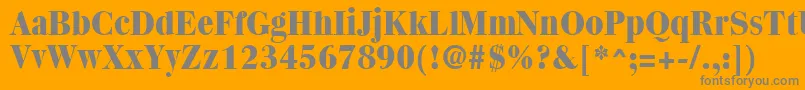 Quantasextrabold-fontti – harmaat kirjasimet oranssilla taustalla
