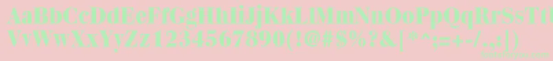 Quantasextrabold-fontti – vihreät fontit vaaleanpunaisella taustalla