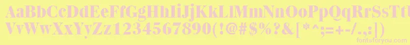 Шрифт Quantasextrabold – розовые шрифты на жёлтом фоне