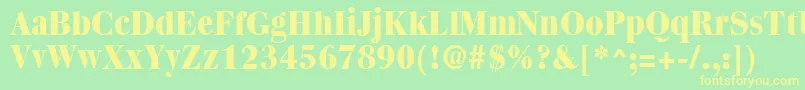 Quantasextrabold Font – Yellow Fonts on Green Background